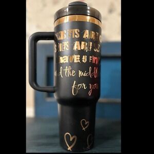 40oz Stainless Steel Laser Engraved Middle Finger Copper Plated Tumbler